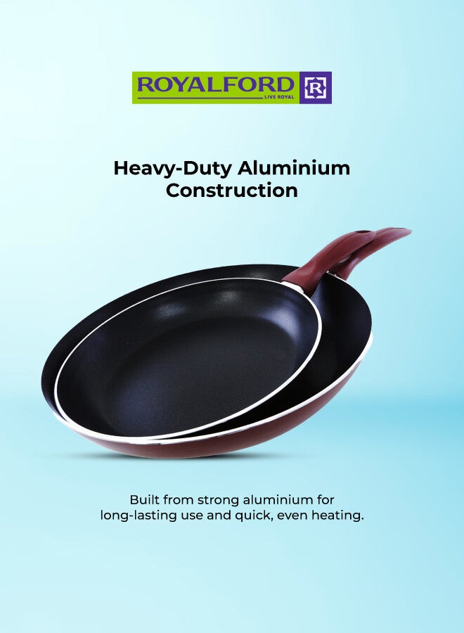 رويال فورد مقلاة طقم أواني قلي مكون من قطعتين أحمر 28 & 22 Cmسم - Image 2