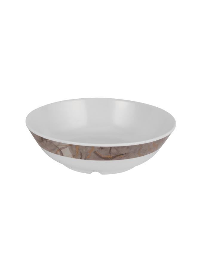 Royalford - 45-Piece Melamlne Dinner Set With 1X36Cm Oval Plate, 8X25Cm Deep Plates, 8X20Cm Soup Plates, 8X20Cm Dinner Plates, 2X20Cm Round Bowls, 8X13Cm Round Bowls, 8Xsoup Spoons, 1Xrice Spoon, 1Xladle, Serves 8 For Famlly Gatherings, Brown Floral White 44.5x28x28cm - Image 1