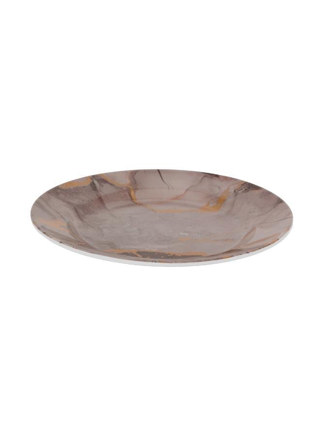 Royalford - 45-Piece Melamlne Dinner Set With 1X36Cm Oval Plate, 8X25Cm Deep Plates, 8X20Cm Soup Plates, 8X20Cm Dinner Plates, 2X20Cm Round Bowls, 8X13Cm Round Bowls, 8Xsoup Spoons, 1Xrice Spoon, 1Xladle, Serves 8 For Famlly Gatherings, Brown Floral White 44.5x28x28cm - Image 1