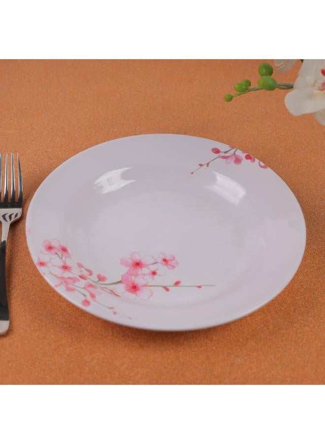 Royalford - Melamine Dinner Plate White/Yellow With Pink Floral 10inch - Image 1