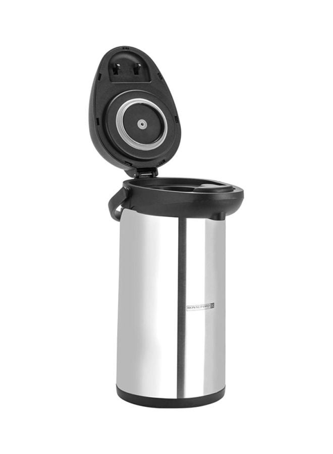 رويال فورد ترمس حراري فاخر من الستانلس ستيل سعة 3 لتر للقهوة والشاي - يحافظ على المشروبات ساخنة لساعات مثالي للمنزل والمكتب والسفر أسود/ فضي - Image 4