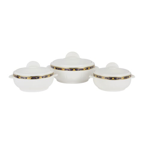 Classic Casserole Highly Insulated Stainless Steel Lid Stainless Steel Bowl Deluxe 1200Ml+1600Ml+2500Ml Multicolor Multicolor 3PCS