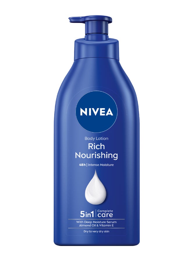 Nivea - 48 h Intense Moisture Rich Nourishing Body Lotion For Dry Skin Blue 625ml - Image 1