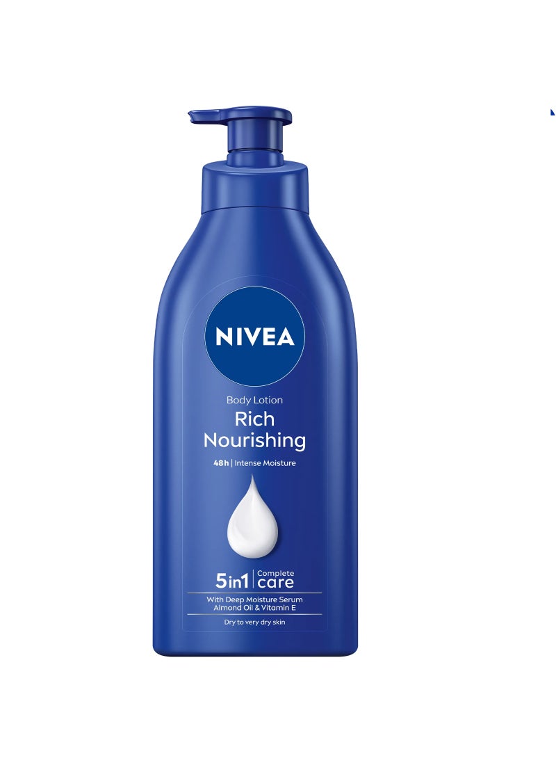 Nivea 72H Intense Moisture Rich Nourishing Body Lotion For Dry Skin Blue 625ml - Image 1