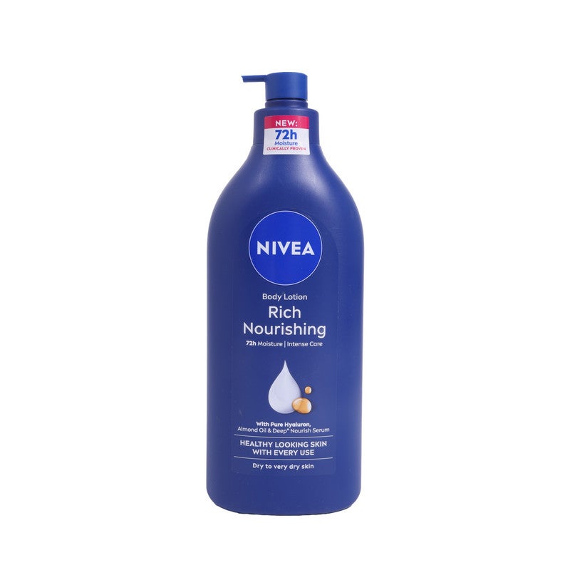 Nivea Body Lotion Rich Nourishing 72h Moisture Blue 625ml - Image 1