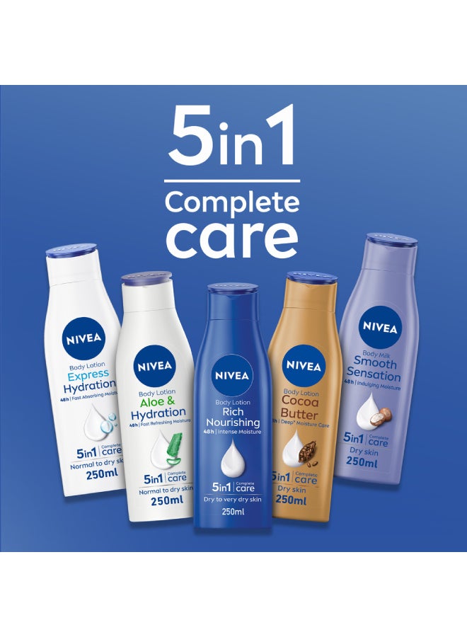 Nivea - Cocoa Nourish Body Lotion, Vitamin E, Dry Skin 625ml - Image 1