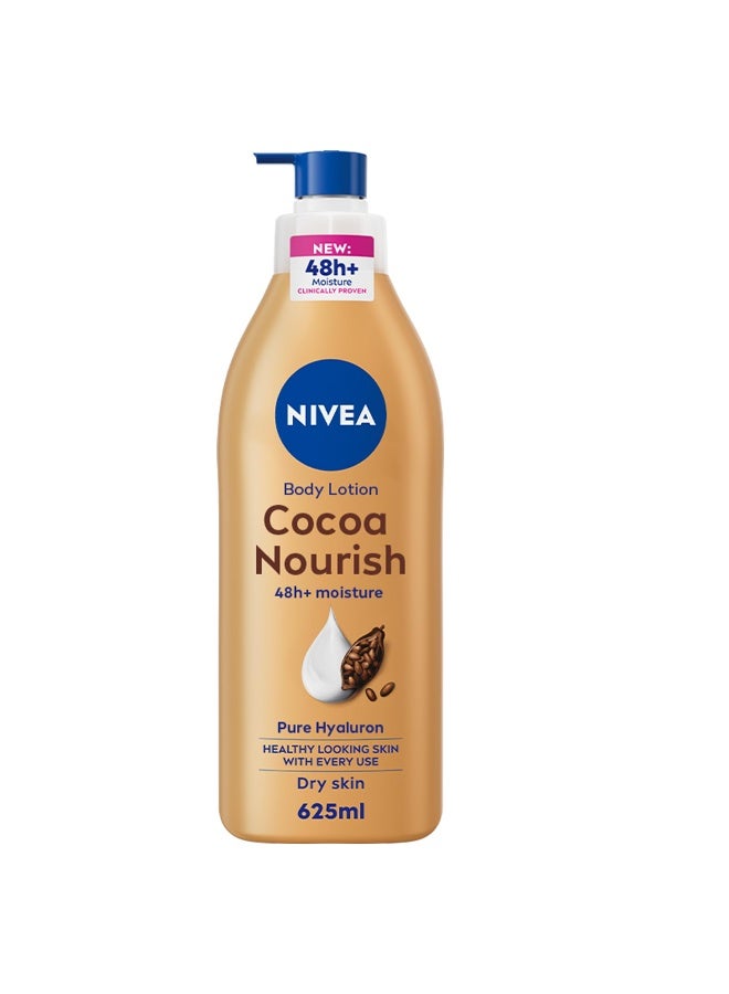 Nivea - Cocoa Nourish Body Lotion, Vitamin E, Dry Skin 625ml - Image 1