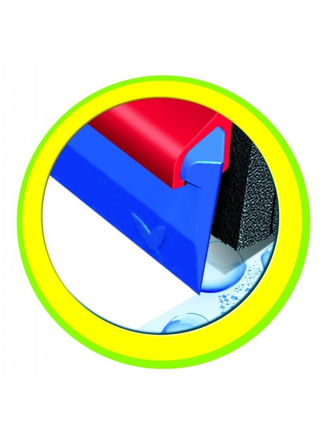 Vileda Wipe & Dry Floor Wiper 42 Cm With A Stick, Triple Lip, Rubber Lip, 42 x 4 x 141 CM - Red & Blue Red/Blue 42x4x141cm - Image 4