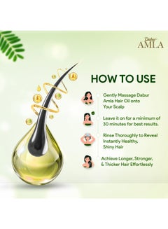 Dabur Amla Hair Oil Original, 500ml Green  - Image 5