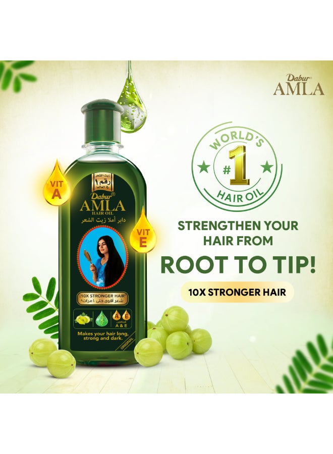 Dabur Amla Hair Oil Original, 500ml Green  - Image 2