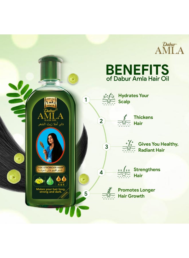 Dabur Amla Hair Oil Original, 500ml Green  - Image 3