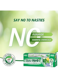 Dabur Herbal Mini And Lemon Gel Toothpaste, With Gift Multicolour 150grams  - Image 2