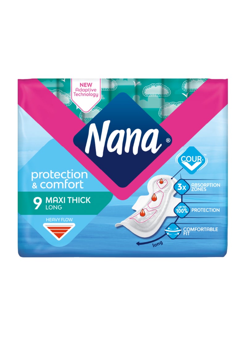 Nana Maxi Thick Long Sanitary Pads 9 Count - Image 1