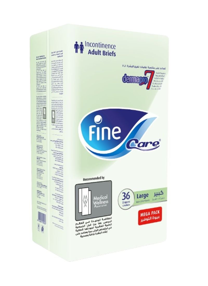 Fine - Incontinence Unisex Adult Diaper Brief - Large Waist Size 110-156cm - Image 1