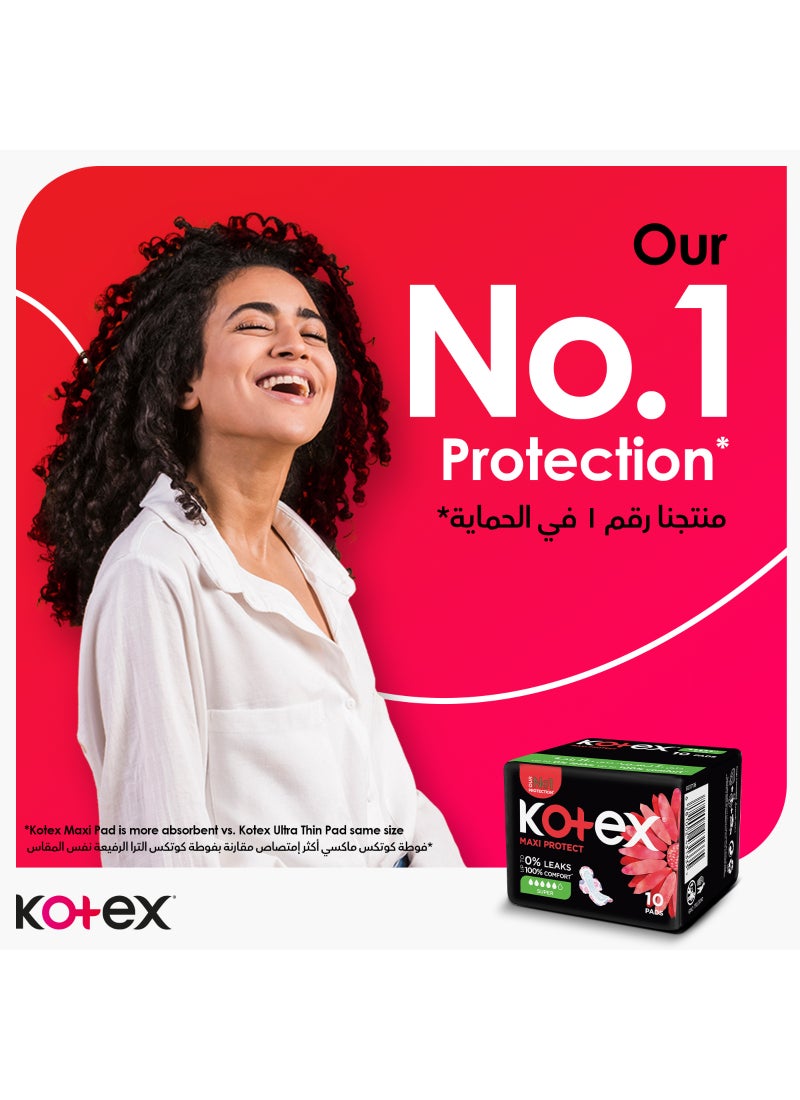 Kotex Maxi Protect Thick Pads, Super Size Sanitary Pads with Wings, 30 Sanitary Pads 30 Pads - Image 2