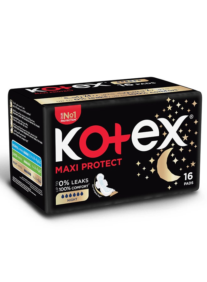 Kotex Maxi Night Time Feminine Pads, 16 Pads  - Image 2