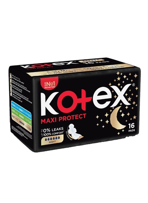 Maxi Night Time Feminine Pads, 16 Pads
