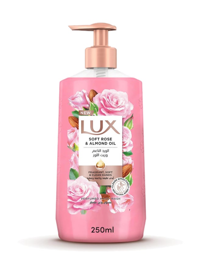 Lux Soft rose and Almond oil Handwash, 250ml Pink - Image 1