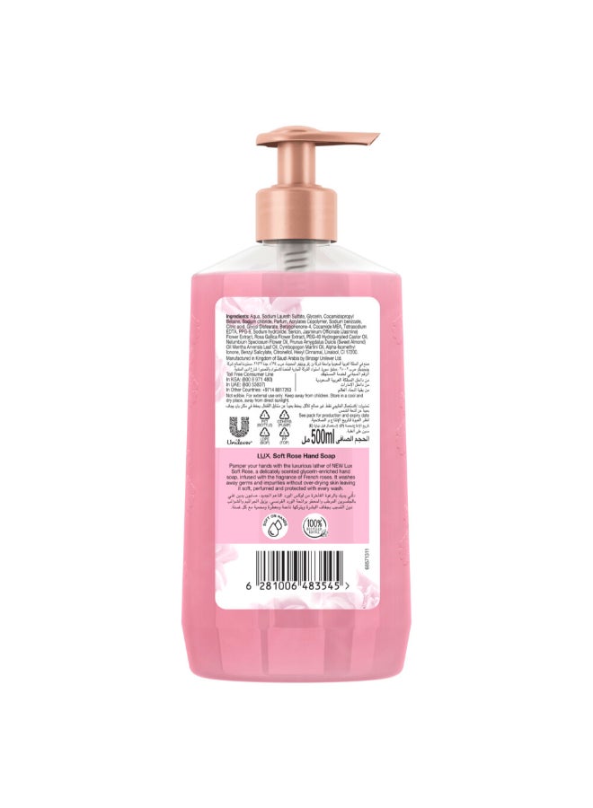 Lux Perfumed Liquid Hand Wash Soft Rose 500ml  - Image 2