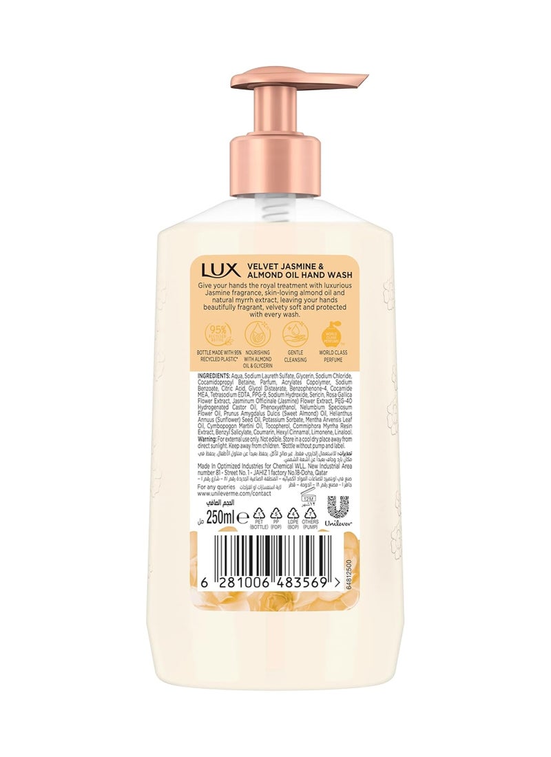 لوكس غسول يدين سائل الياسمين المخملي مضاد للبكتيريا غني بالغليسيرين لجميع أنواع البشرة سعة 250 مل - Image 2