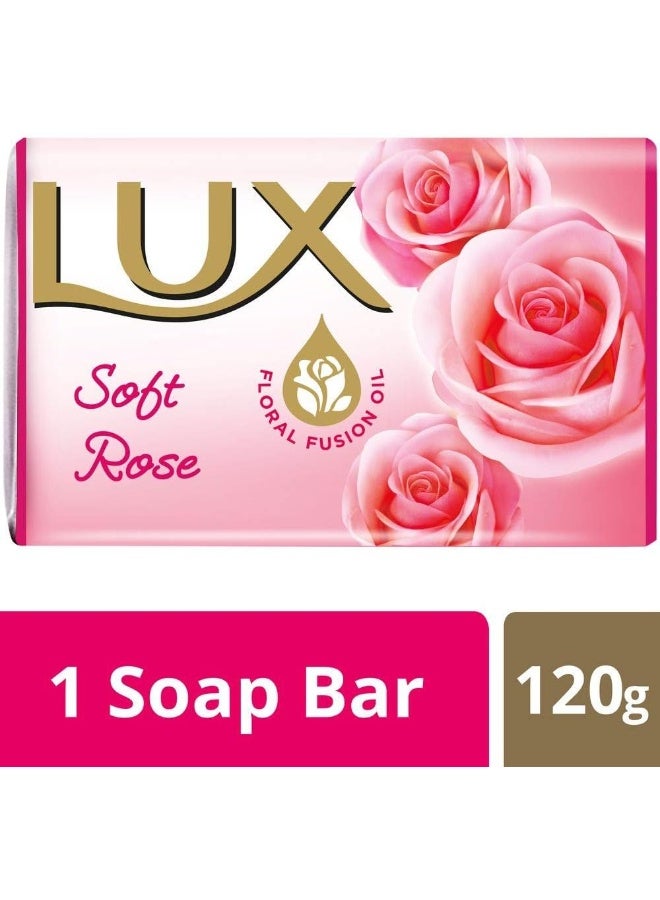 Lux - Bar Soap For Glowing Skin, Rose, With Vitamin C, E, And Glycerine 120grams - Image 1