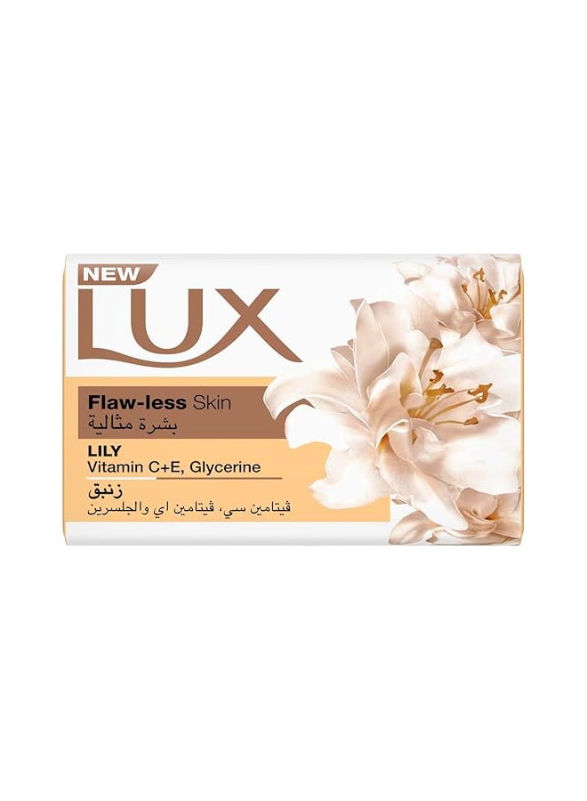 Lux Bar Soap For Flaw-Less Skin, Lily, With Vitamin C, E, And Glycerine 120grams  - Image 1