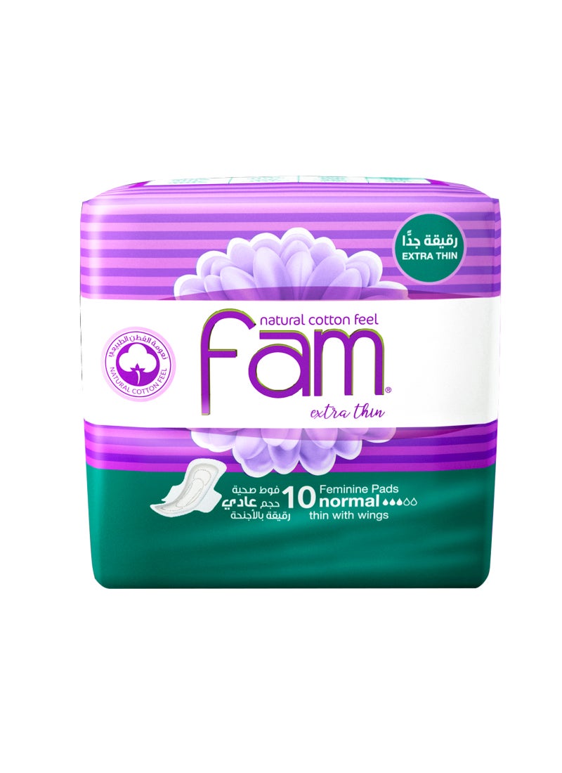 فام فوط نسائية رقيقة جداً عادية بالأجنحة 10 فوط - Image 1