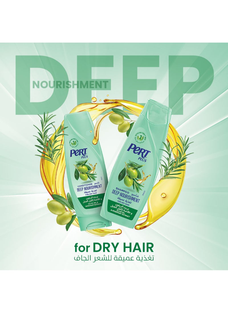 PERT PLUS - Deep Nourishment Shampoo for Dry Hair with Olive Oil and Rosemary Extract 600ml - Image 1