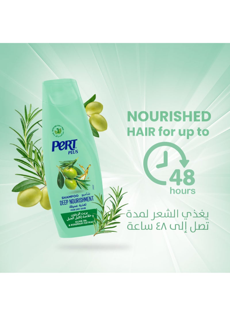 PERT PLUS - Deep Nourishment Shampoo for Dry Hair with Olive Oil and Rosemary Extract 600ml - Image 1