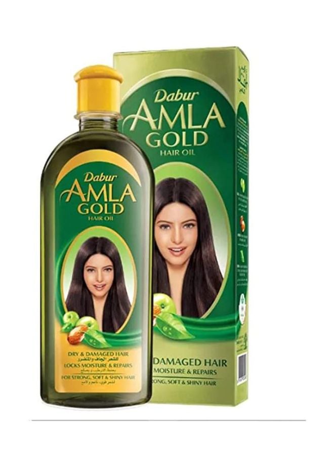Dabur Amla Gold Hair Oil with Almond And Henna Promotes Growth For Dry Damaged And Chemically Treated Hair 200ml  - Image 1