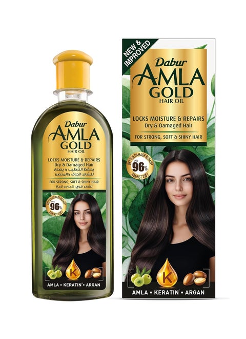 Amla Gold Hair Oil Natural Care Enriched With Amla, Almond And Henna | For Beautiful Long, Soft And Strong Hair 300ml