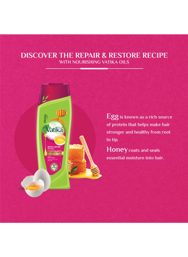 Dabur - Repair And Restore Shampoo Enriched With Egg And Honey For Damaged Hair And Splitends 400ml - Image 1