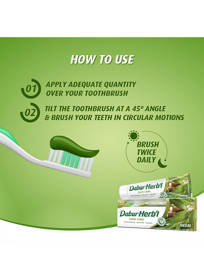 Dabur - Herbal Neem Toothpaste With Free Toothbrush 150grams - Image 1