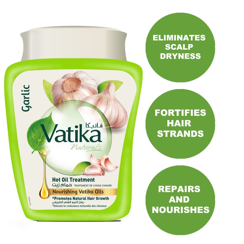 Vatika Naturals Garlic Hammam Zaith Hot Oil Treatment | Promotes Natural Hair Growth | Hair Mask For Damaged And Thinning Hair 1kg  - Image 3