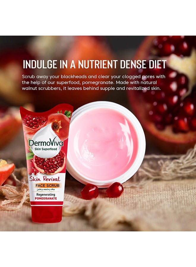 DermoViva Skin Revival Pomegranate Exfoliating Facial Scrub For Bright Skin 150ml  - Image 3