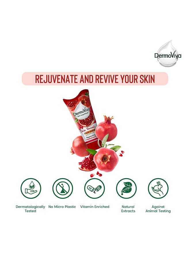 DermoViva Skin Revival Pomegranate Exfoliating Facial Scrub For Bright Skin 150ml  - Image 5