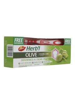 Dabur Herb'l Olive Toothpaste With Bamboo Toothbrush 150grams  - Image 1