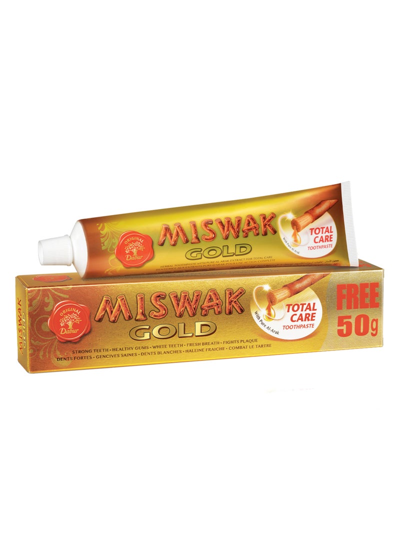 Dabur Miswak Gold Total Care Toothpaste Twin Pack With Toothbrush - Image 1