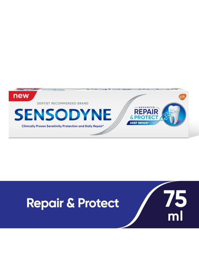 Sensodyne Repair And Protect Fluoride Toothpaste For Sensitive Teeth 75ml  - Image 1