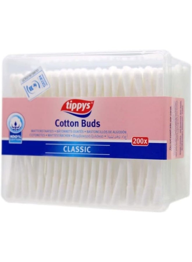 Tippys Classic Rectangular Cotton Buds 200 Pieces - Image 2