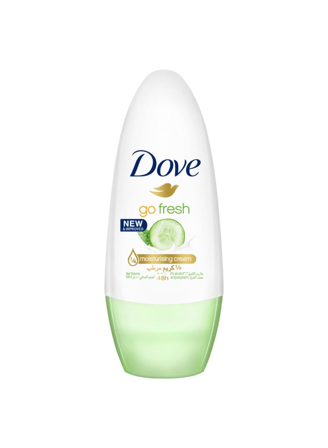 Dove - Go Fresh Antiperspirant Deodorant Rollon Cucumber And Green Tea 50ml - Image 1