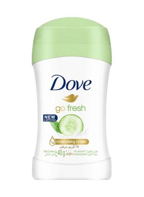 Go Fresh Cucumber & Green Tea Scent, Antiperspirant & Deodorant Stick For Women, 40 g White and Green