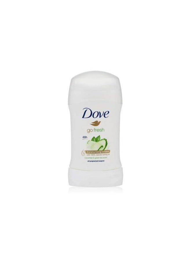 Dove Go Fresh Cucumber & Green Tea Scent, Antiperspirant & Deodorant Stick For Women, 40 g White and Green - Image 1