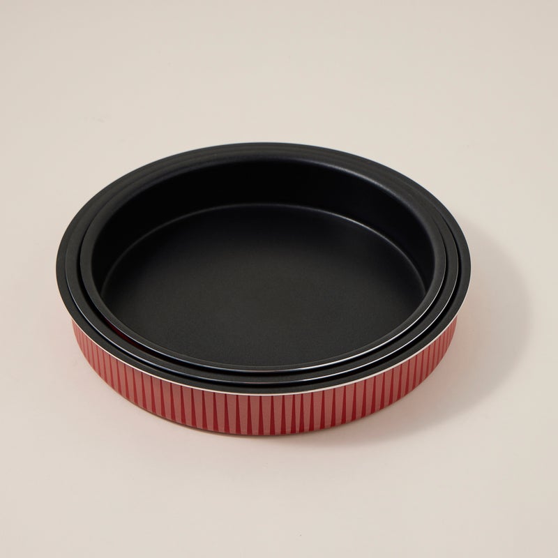 ألبرتو البرتو طقم صواني فرن دائرية 3 قطع أحمر 28, 30, 32سم - Image 1