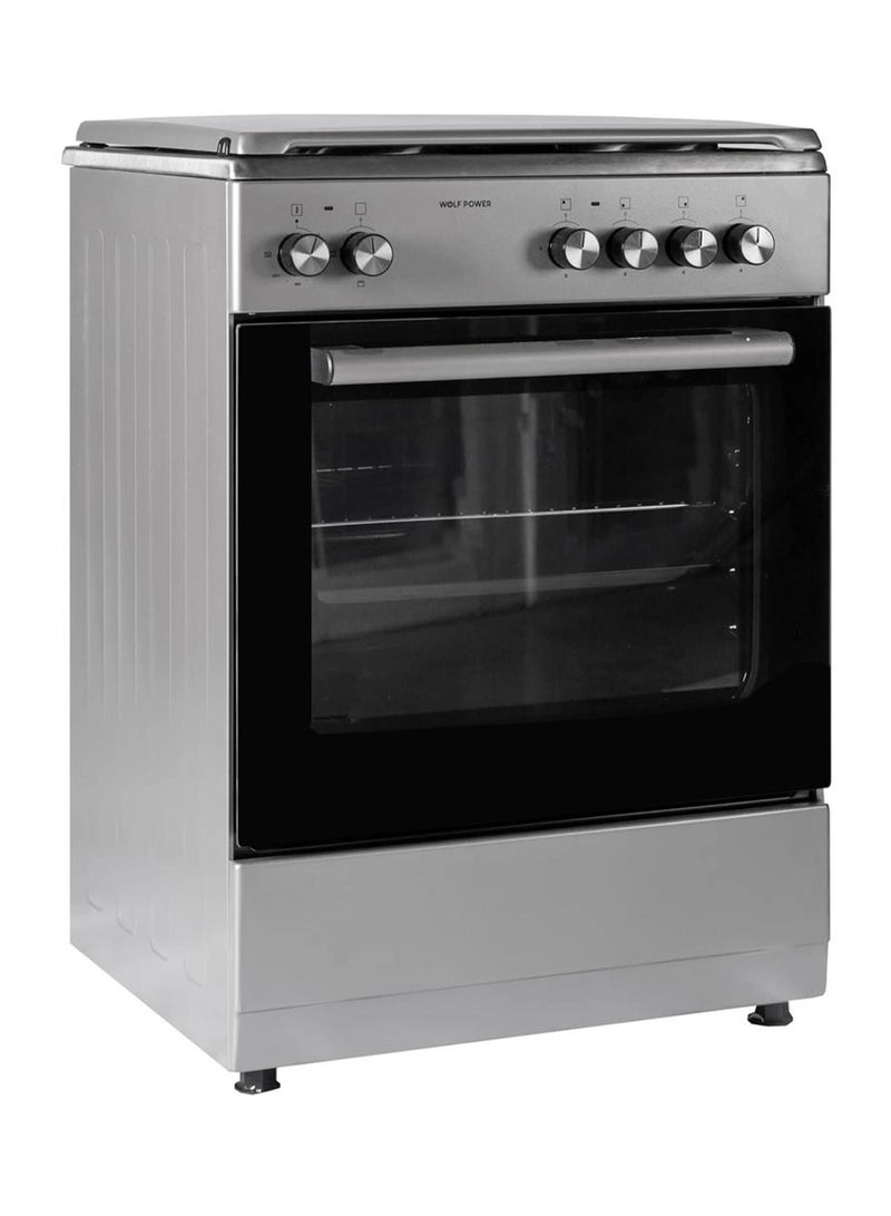 Wolf Power 60x60 cm 4-Zone Electric Cooker, One-hand ignition operation, 55L Oven Capacity WGC6060HERMF Silver - Image 2