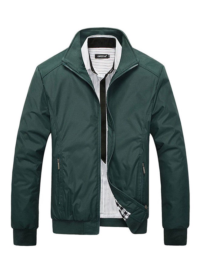 OUTAD Spring Autumn Business Style Slim Jacket Green - Image 1