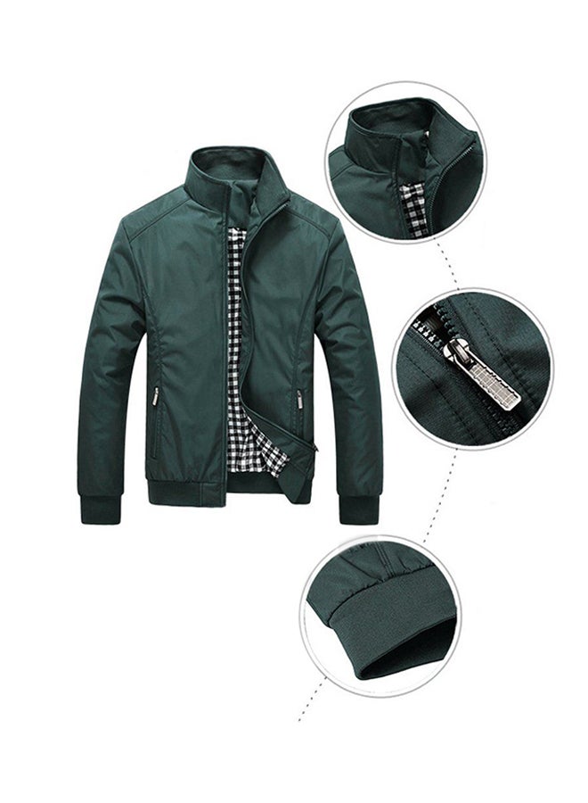 OUTAD Spring Autumn Business Style Slim Jacket Green - Image 3