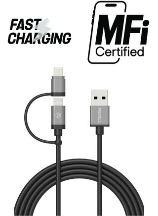 Micro USB To Lightning 2-In-1 Cable Black - pnsku/N13372562A/45/_/1738232972/9c914e22-f8cc-4a31-a8fe-3e698d0a1340