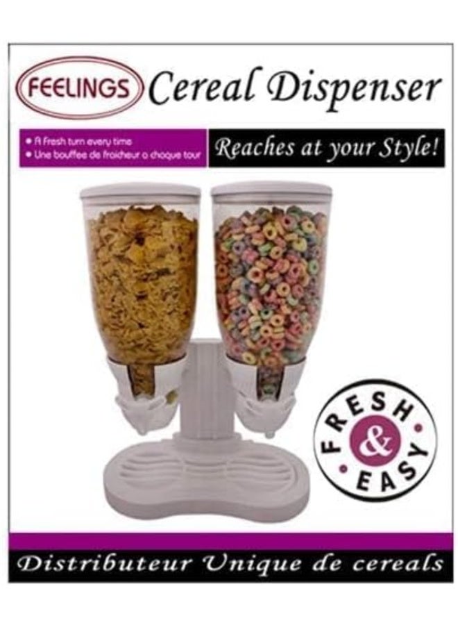 Feelings Double Cereal Dispenser White 13.5x7.5x16.3inch - Image 5