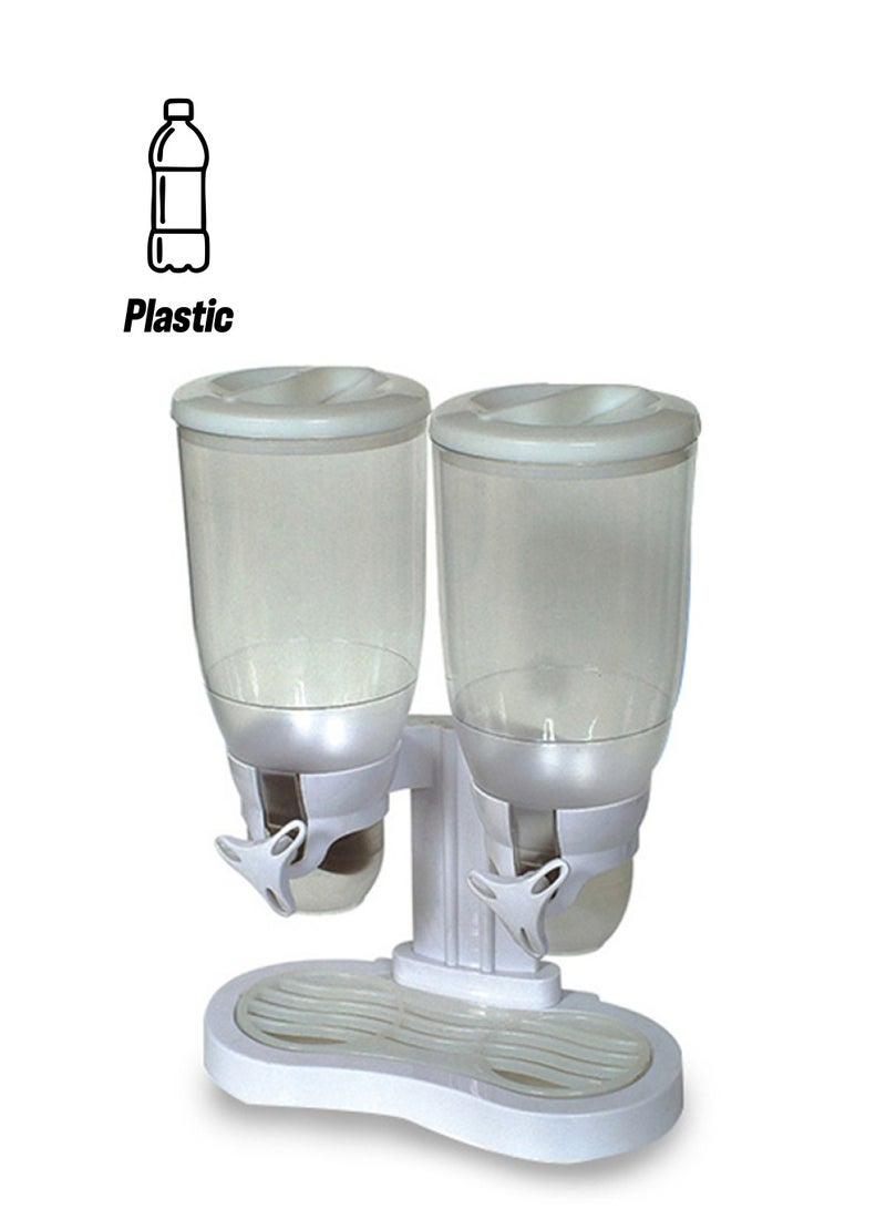 Feelings Double Cereal Dispenser White 13.5x7.5x16.3inch - Image 1